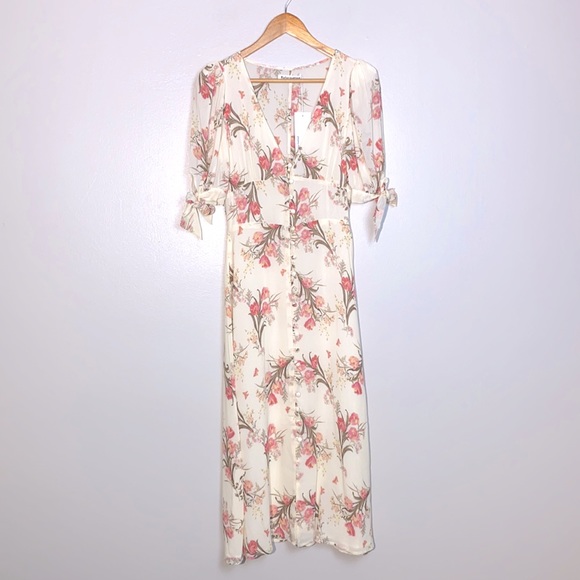 Reformation Bryar Floral Midi Dress in Leila - Picture 2 of 10
